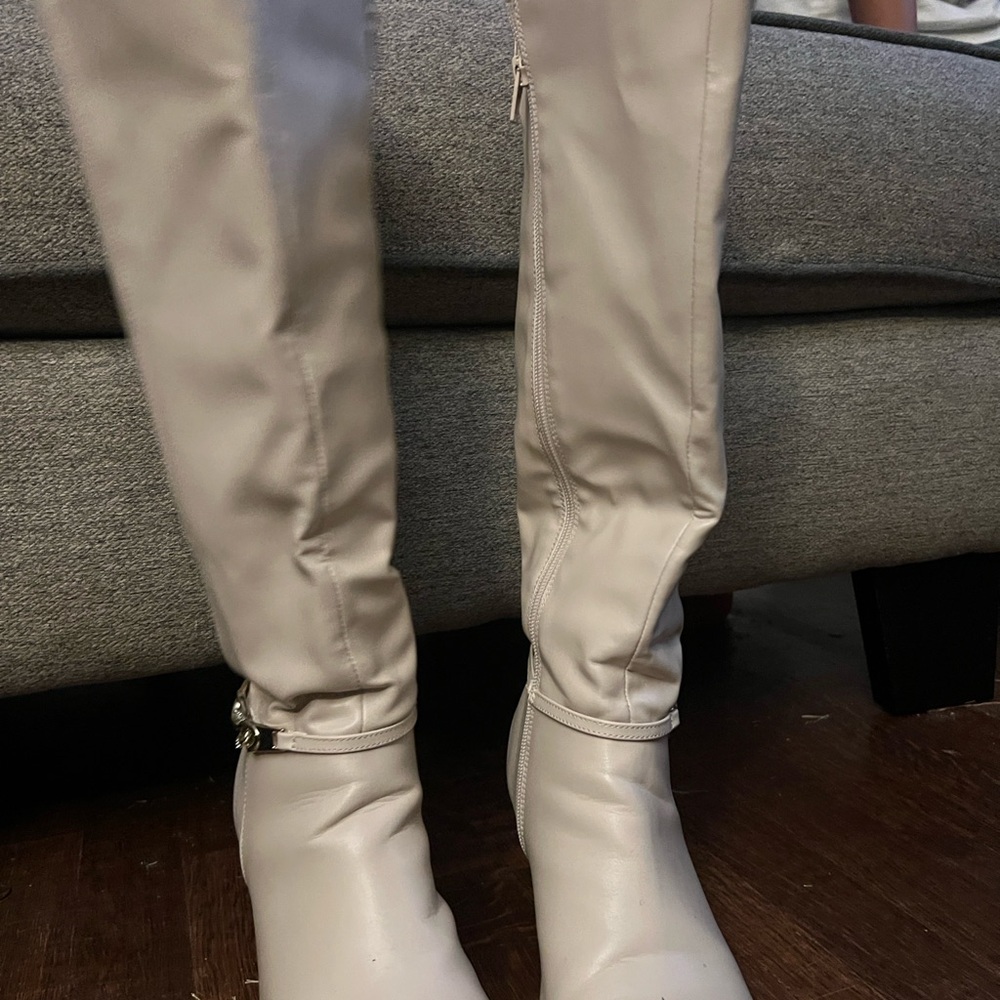 Karen Scott Cream Knee High Boots